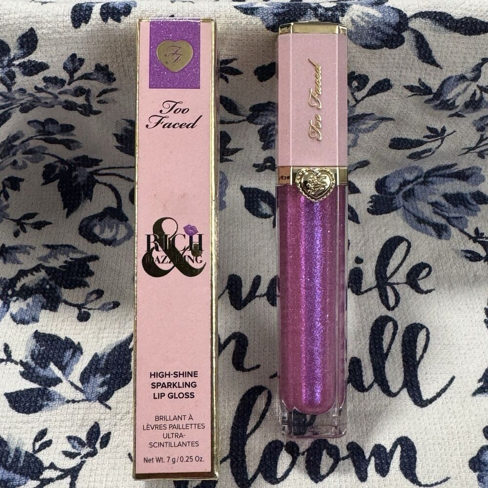 Too Faced Rich & Dazzling High Shine Sparkling Lip Gloss - 401K - Rare HTF - NIB